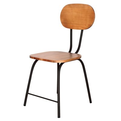 silla madera y metal miguelita negra