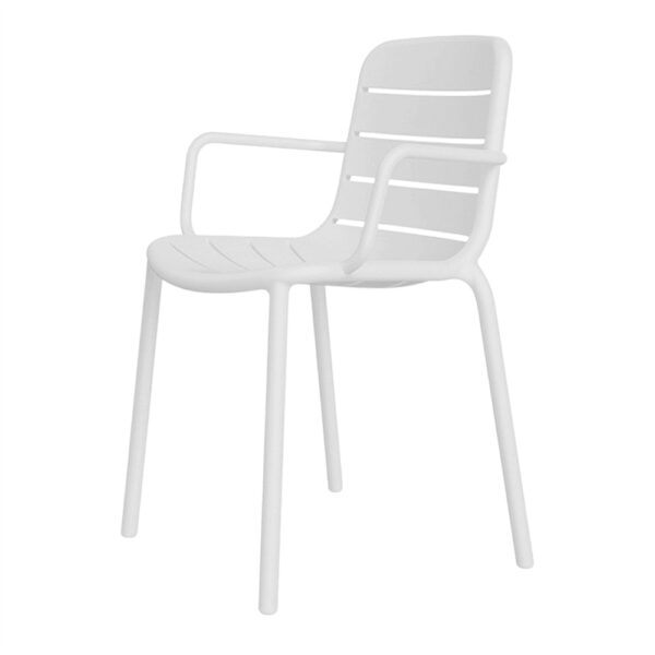 SILLA DE EXTERIOR GINA BRAZOS blanca