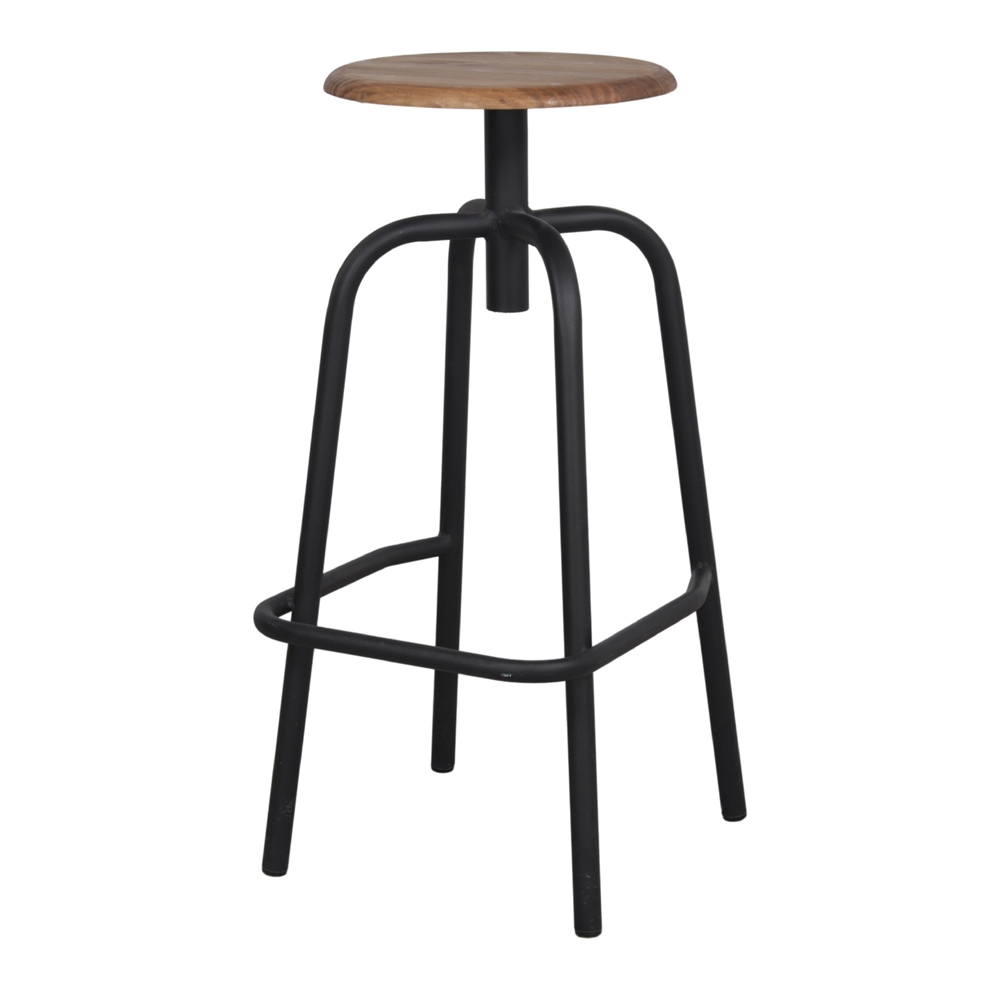 Taburete alto barra cocina bar estilo industrial retro negro