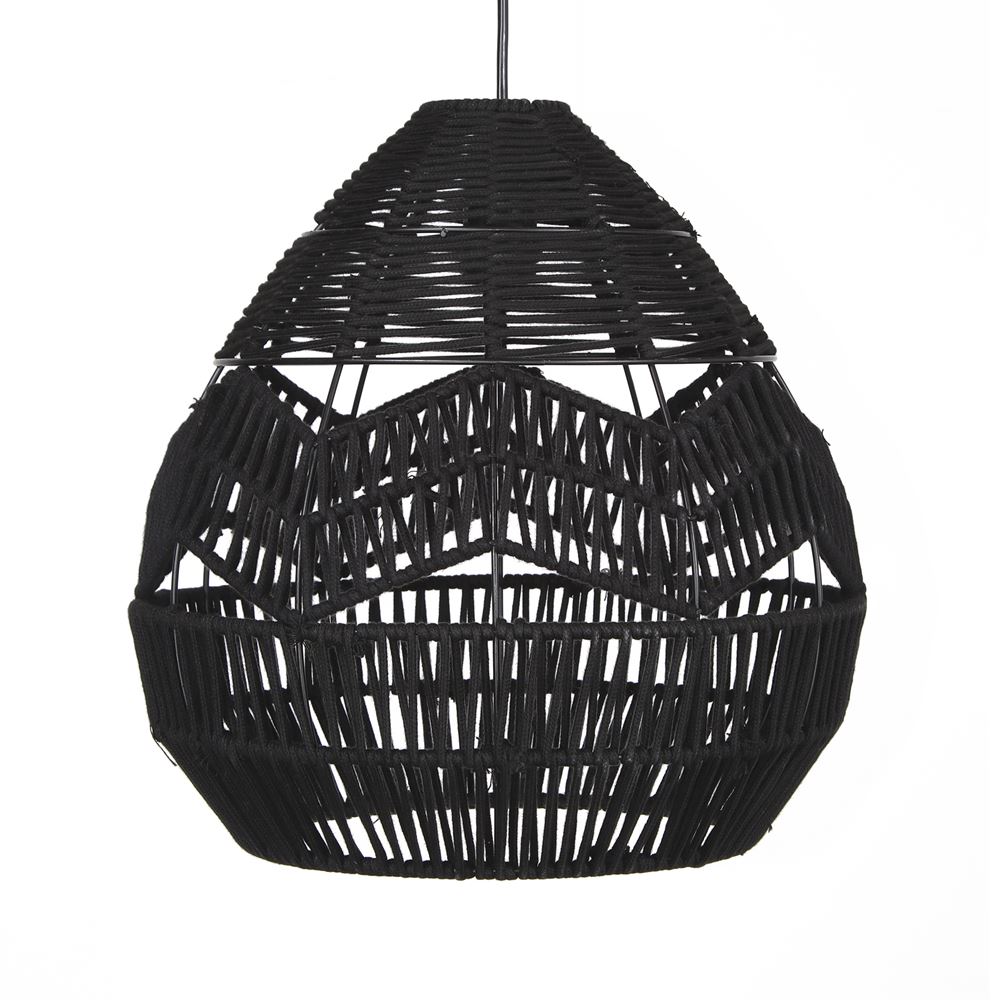 lámpara de techo TAMOK fabricada en cuerda natural color negro