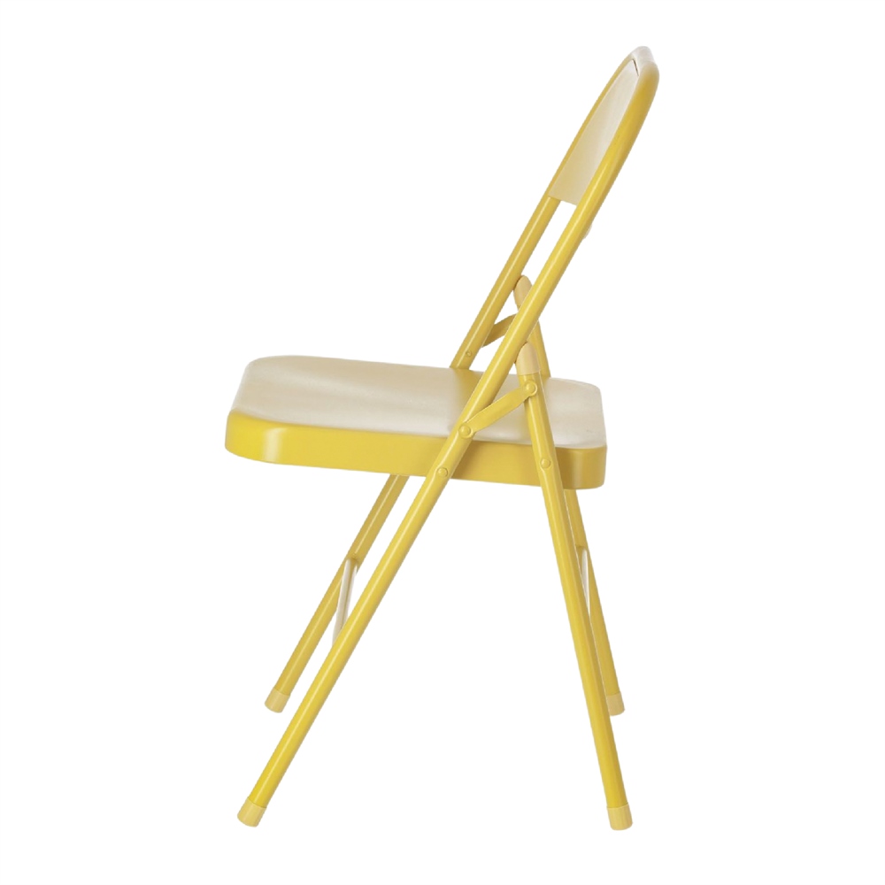 SILLA DE METAL PLEGABLE AIDANA. Encuéntrala en MisterWils. Más de 4000m2 de exposición y almacén. amarilla 2