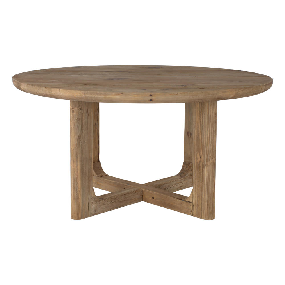 MESA DE COMEDOR NOAH de madera reciclada frontal