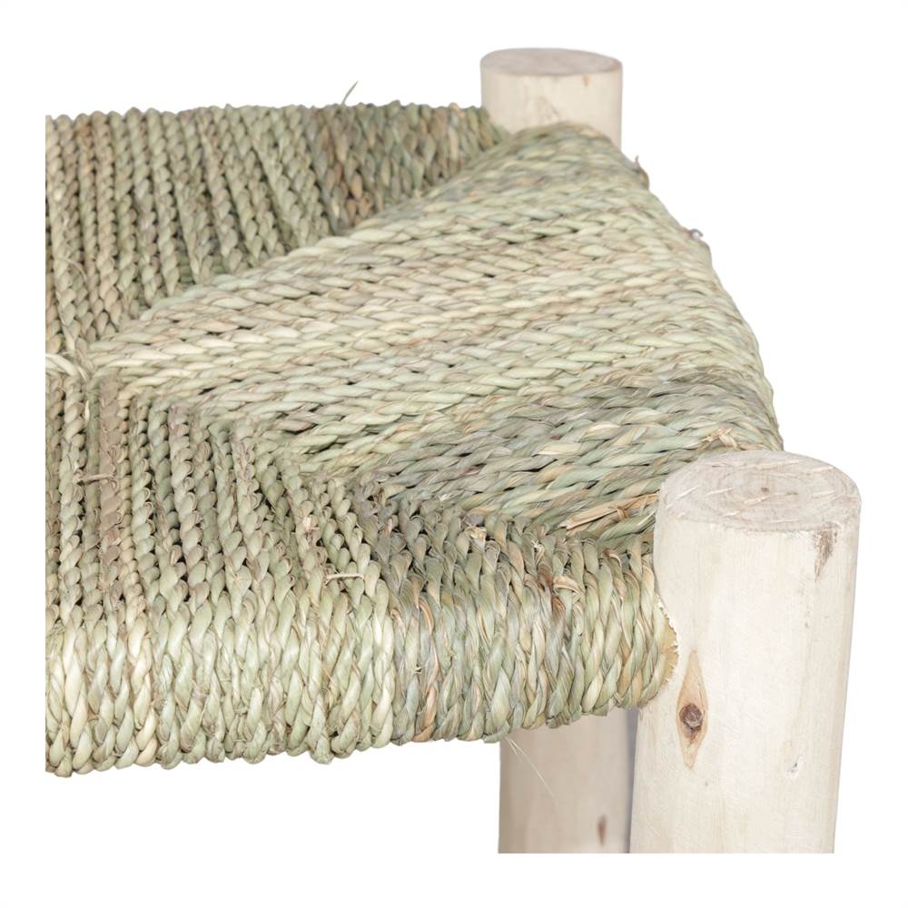 Detalle silla de madera y fibras naturales Tulane