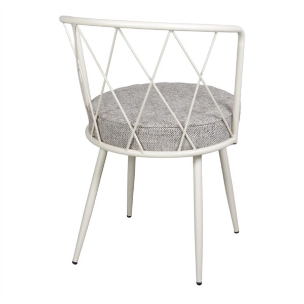 SILLA DE METAL TAPIZADA BARELO beige trasera