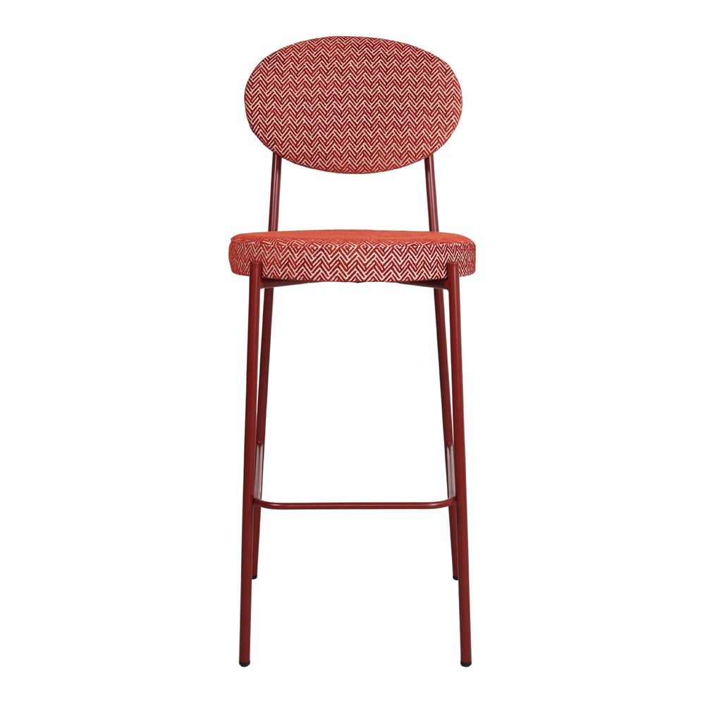 TABURETE ALTO TAPIZADO AMERY PRASLIN estilo Mid Century. terracota 2