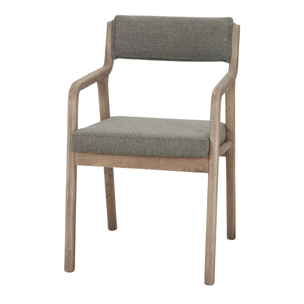 SILLA DE MADERA TAPIZADA KUMSU, estilo Nórdico. oliva 1