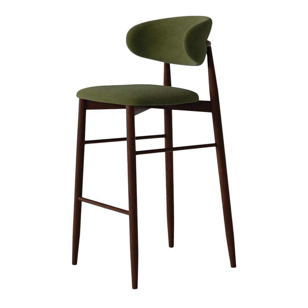 TABURETE ALTO TAPIZADO PRESLEY estilo Contemporáneo. verde 1