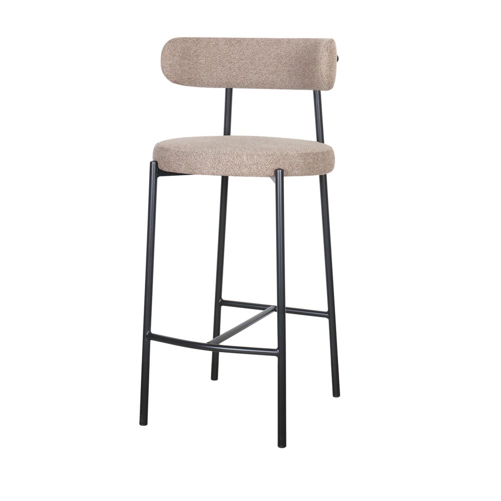 TABURETE ALTO TAPIZADO ABBOR estilo Contemporáneo. trufa