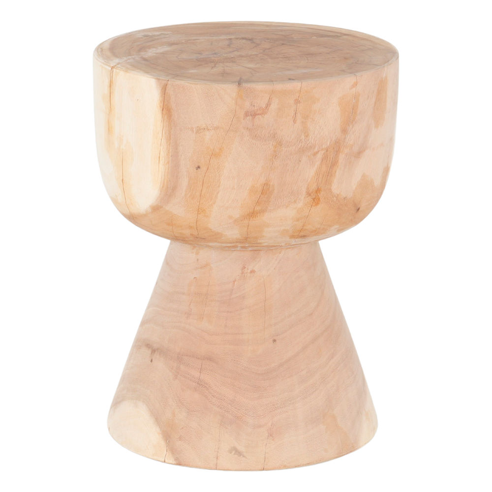 Mesa auxiliar Kanan, estilo Rústico. Fabricada en madera tropical de suar. Producto fabricado de manera artesanal. No válida para exterior. frontal