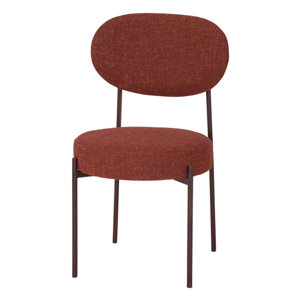misterwils-silla-tapizada-lottie-vino-01 Silla tapizada Lottie, de estilo Mid Century. Estructura tubular de acero acabada en pintura. Asiento y respaldo tapizados en textil. color vino